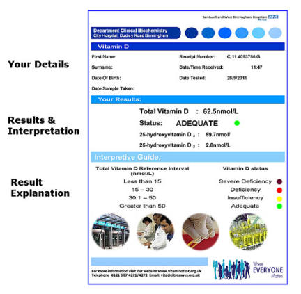 SWBH Vitamin D Blood Spot Test Results